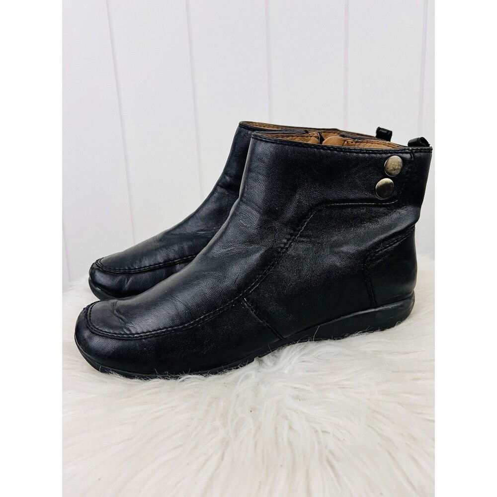 Easy Spirit ESCACTOU Black Soft Vegan Leather Slip on Side Zipper Booties 8.5M